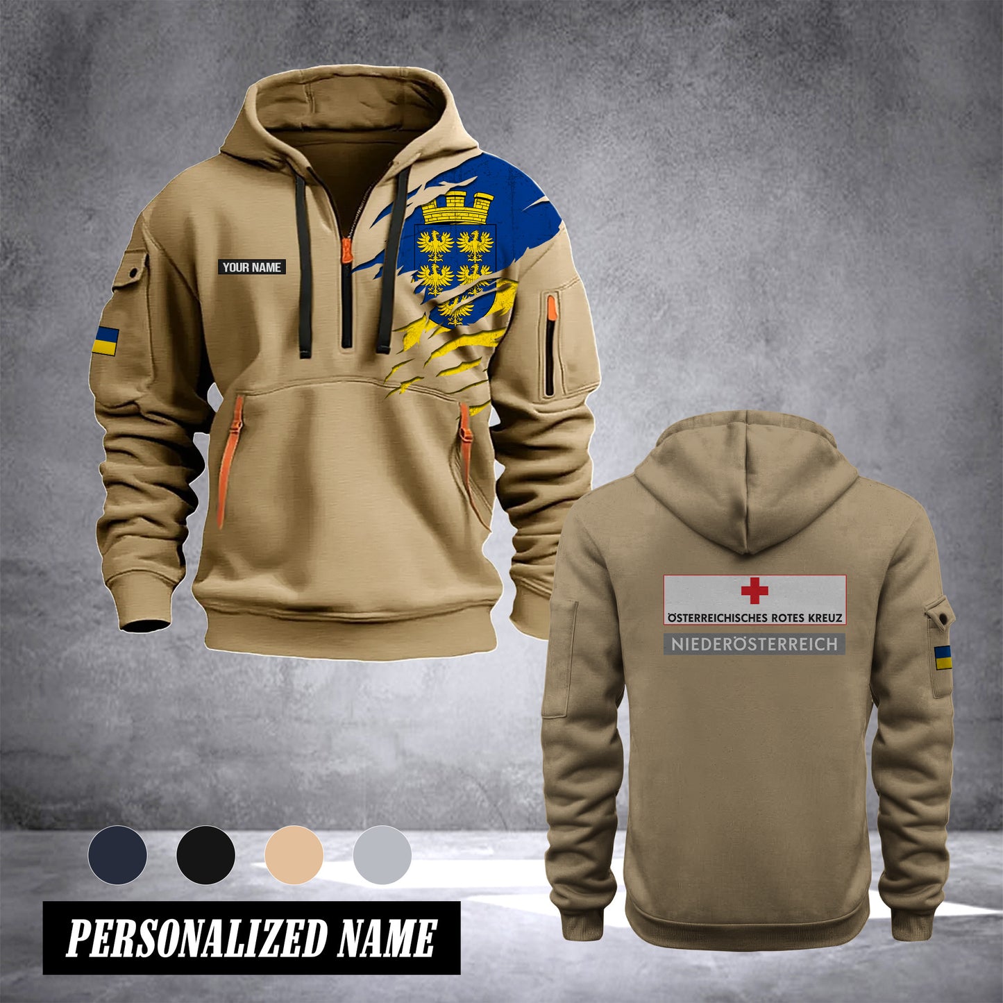 Rotes Kreuz Lower Austria customize Hoodie Half Zipper NLG