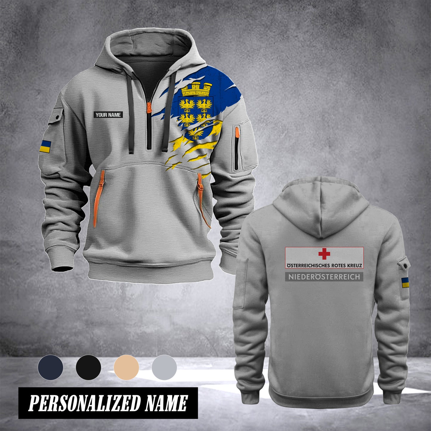 Rotes Kreuz Lower Austria customize Hoodie Half Zipper NLG