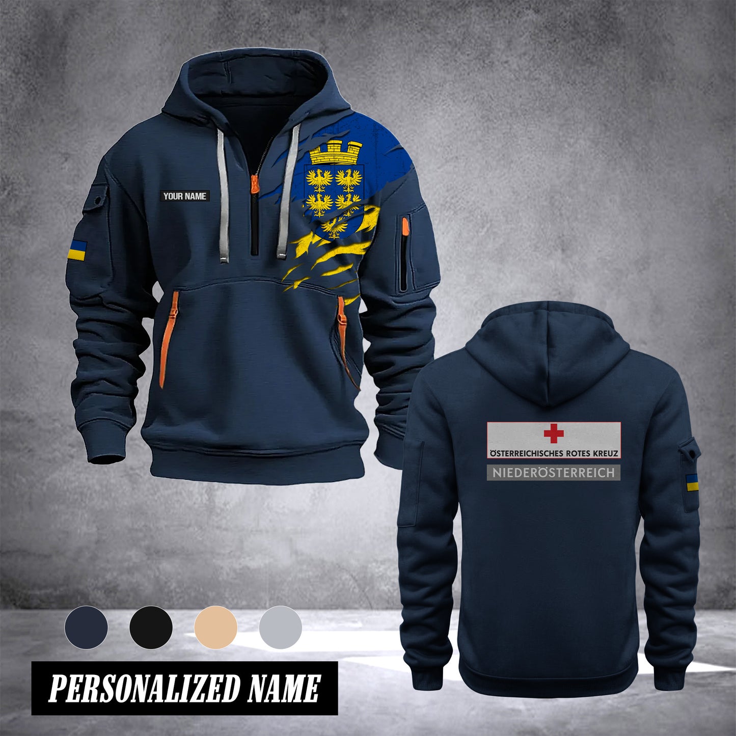 Rotes Kreuz Lower Austria customize Hoodie Half Zipper NLG