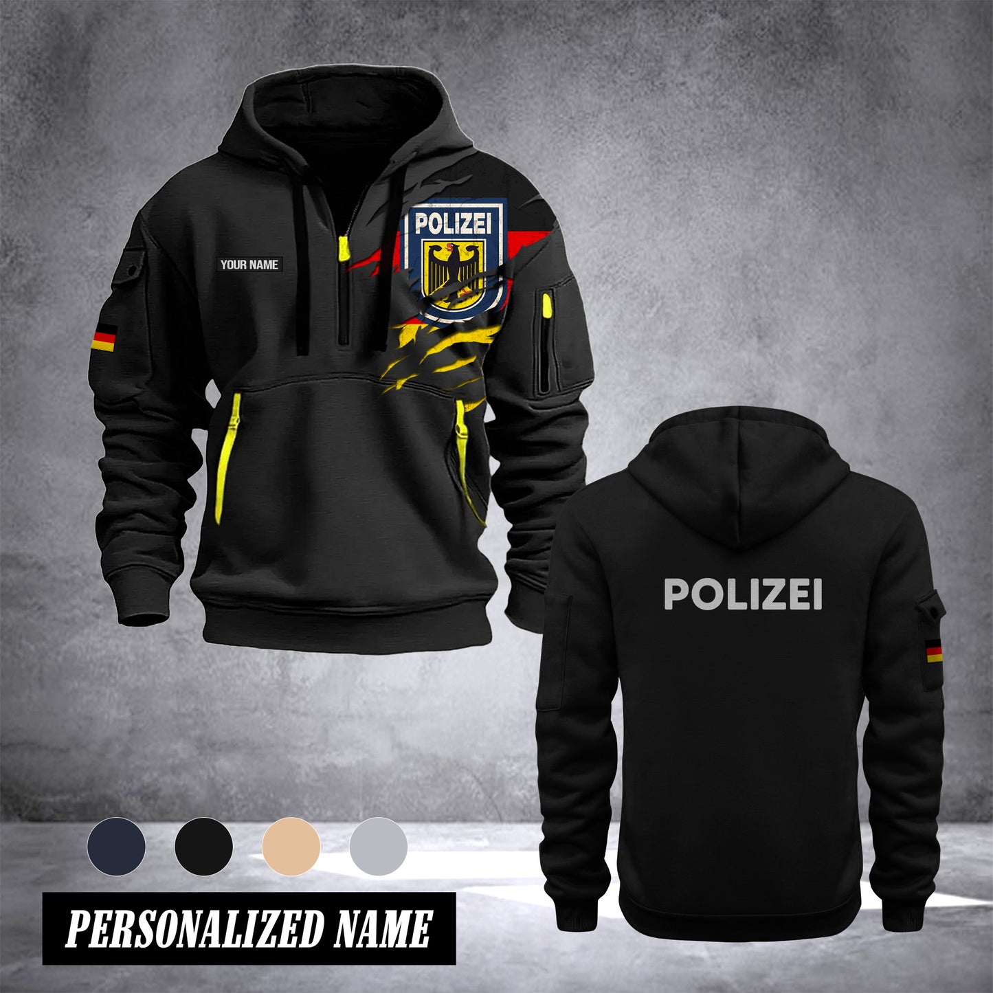 Polizei Germany customize Hoodie Half Zipper NLG