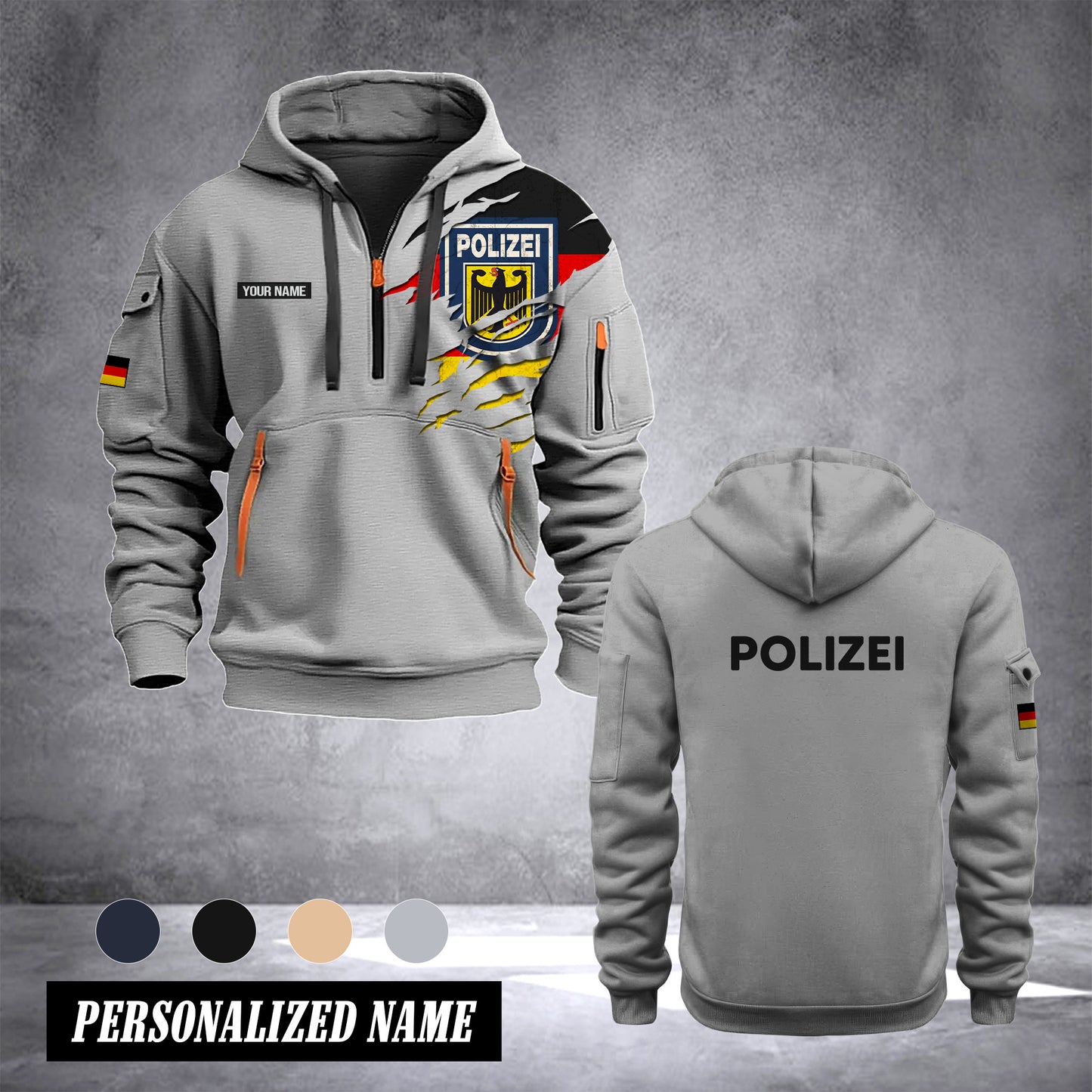 Polizei Germany customize Hoodie Half Zipper NLG