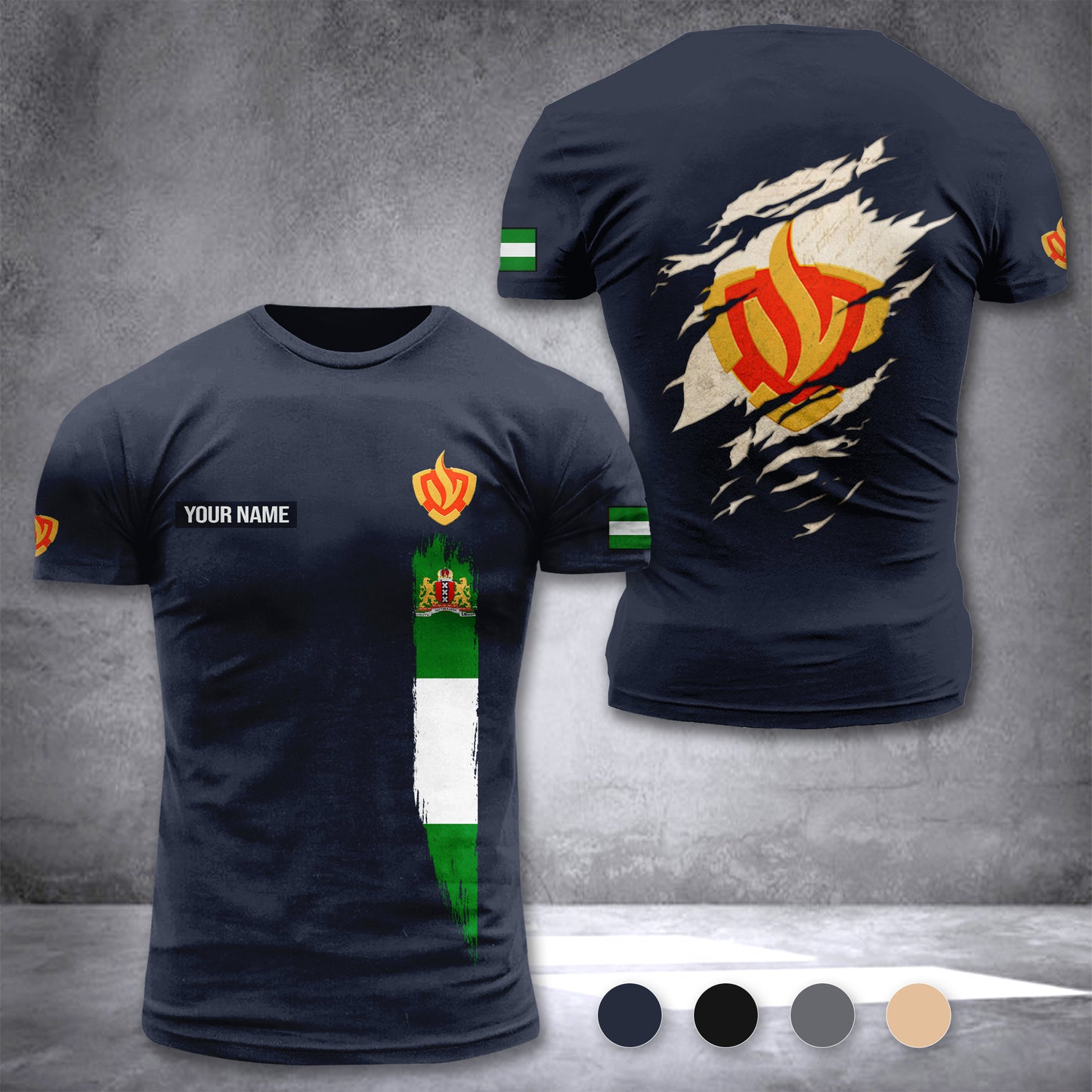 Firefighter Rotterdam Netherlands customize T-shirt back