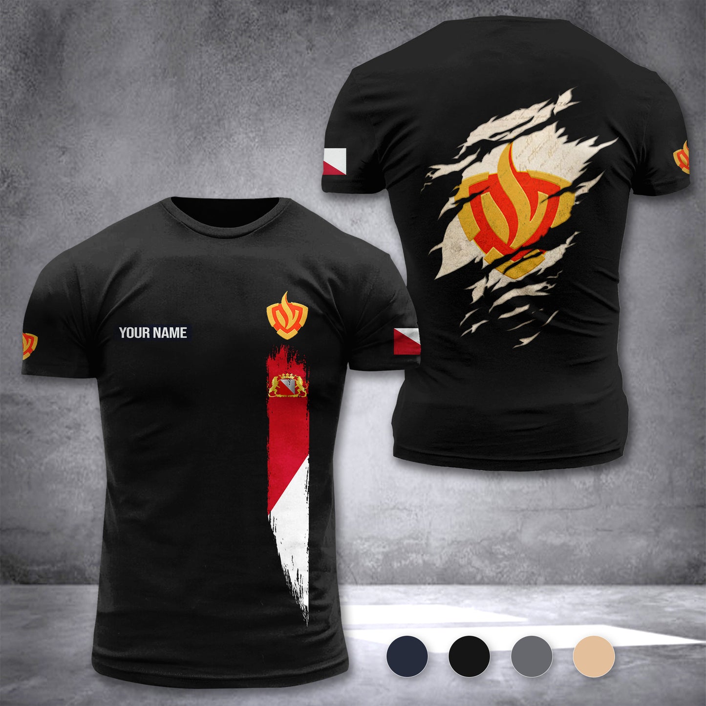 Firefighter Utrecht Netherlands customize T-shirt back
