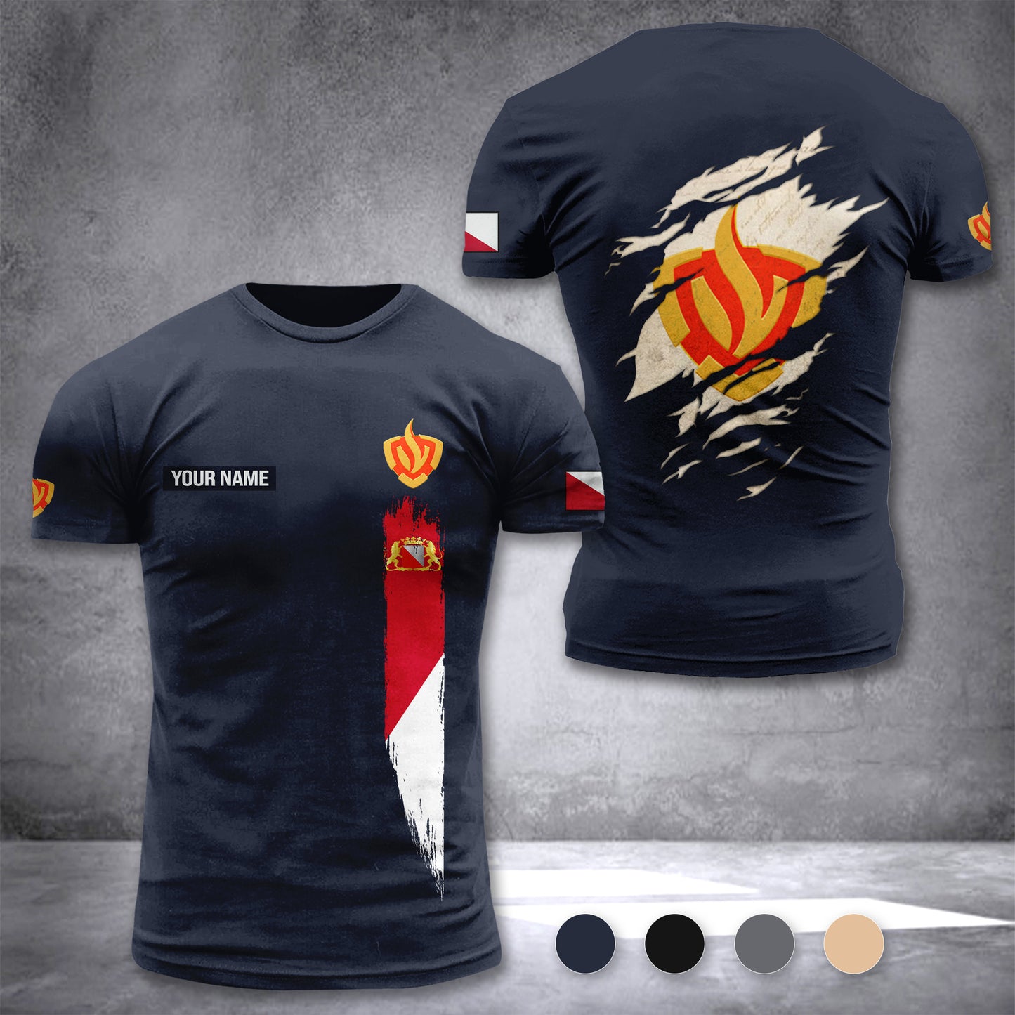Firefighter Utrecht Netherlands customize T-shirt back