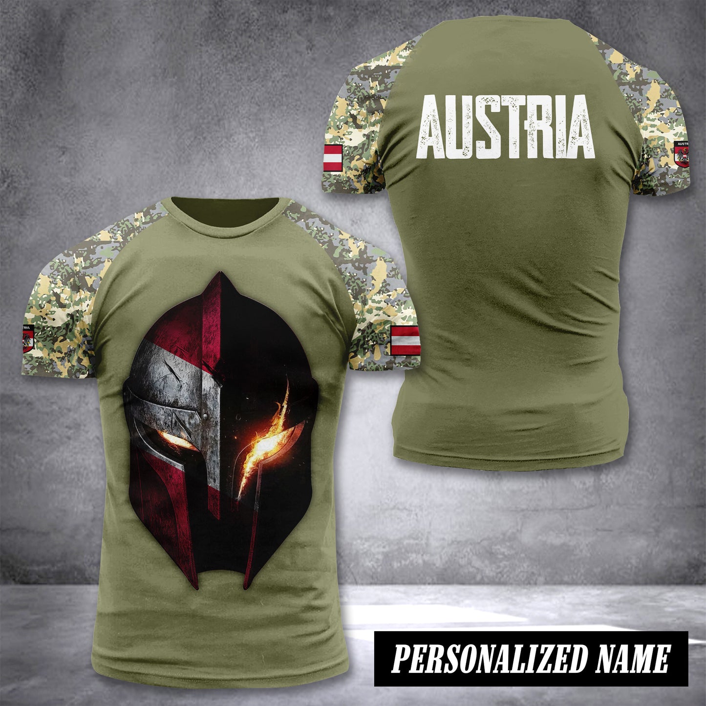 Austria customize T-shirt 3d spartan