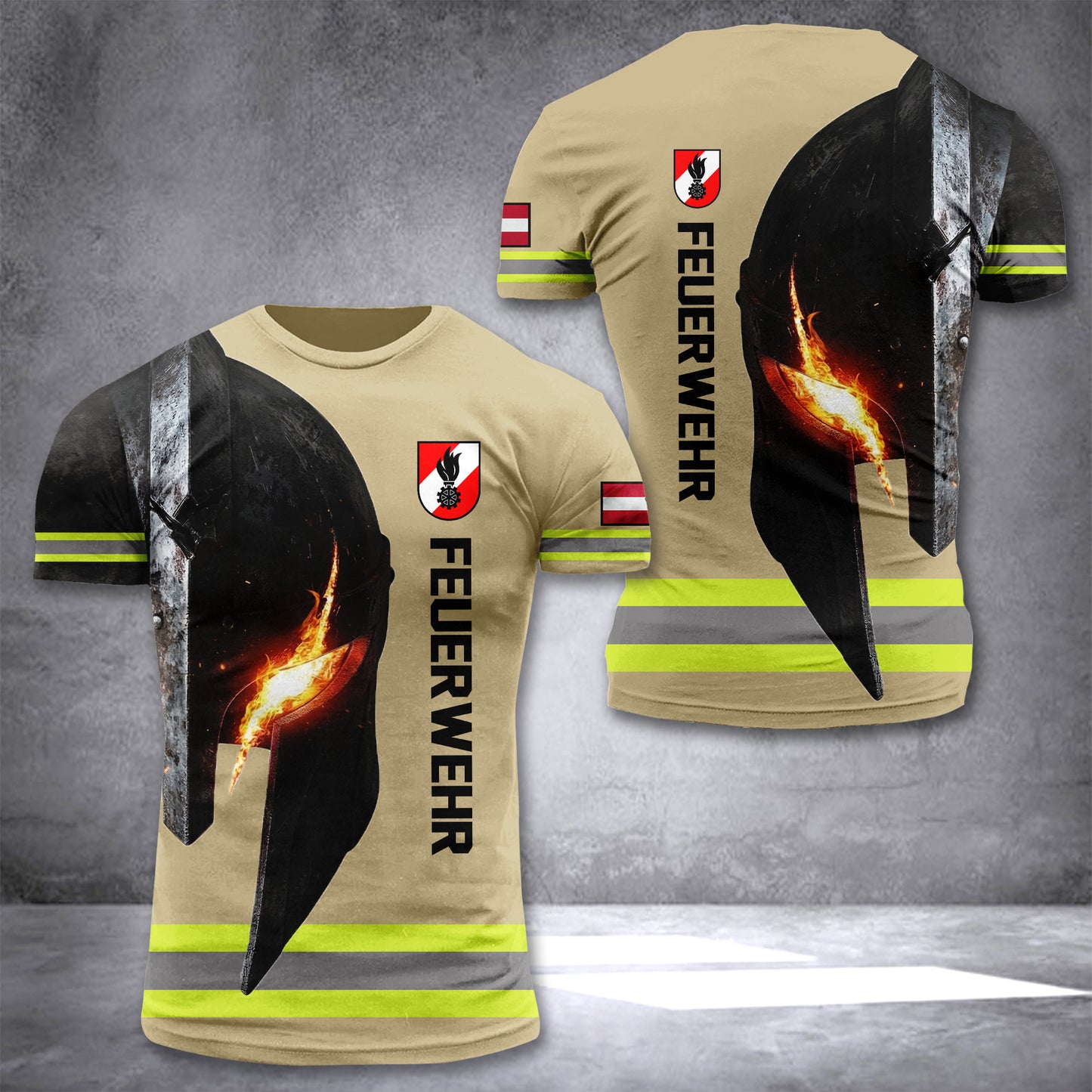 Firefighter Austria customize T-shirt 3d spartan