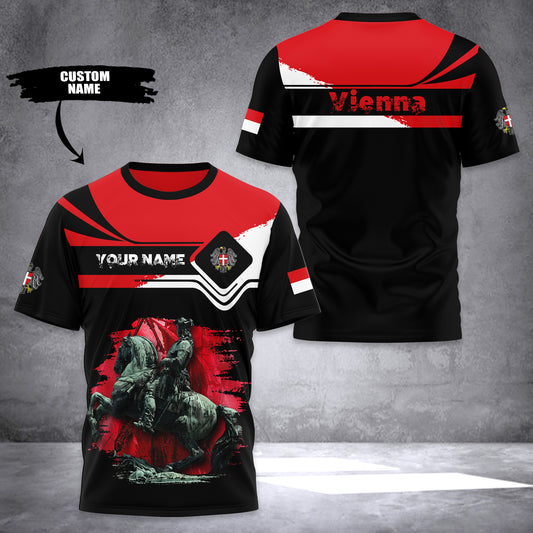 Vienna Austria customize T-shirt 3d flag icon