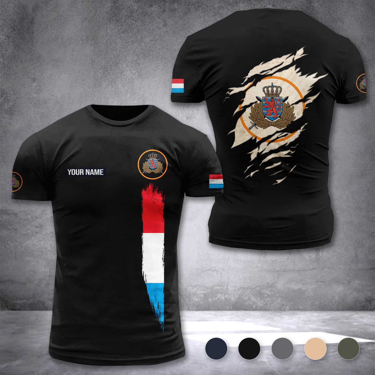 Luxembourg Army customize T-shirt 3d 148