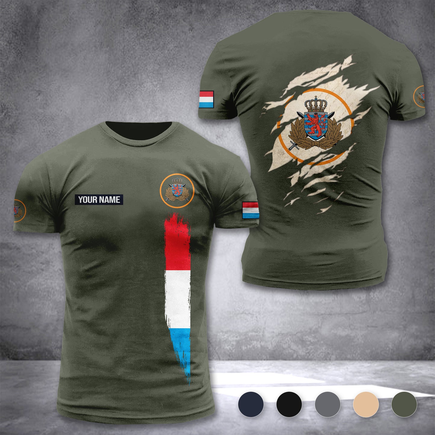 Luxembourg Army customize T-shirt 3d 148