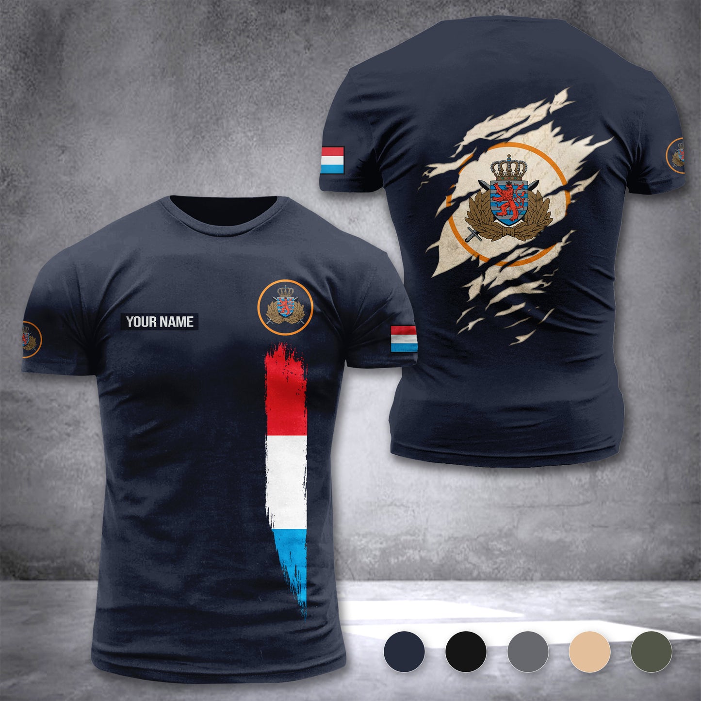 Luxembourg Army customize T-shirt 3d 148