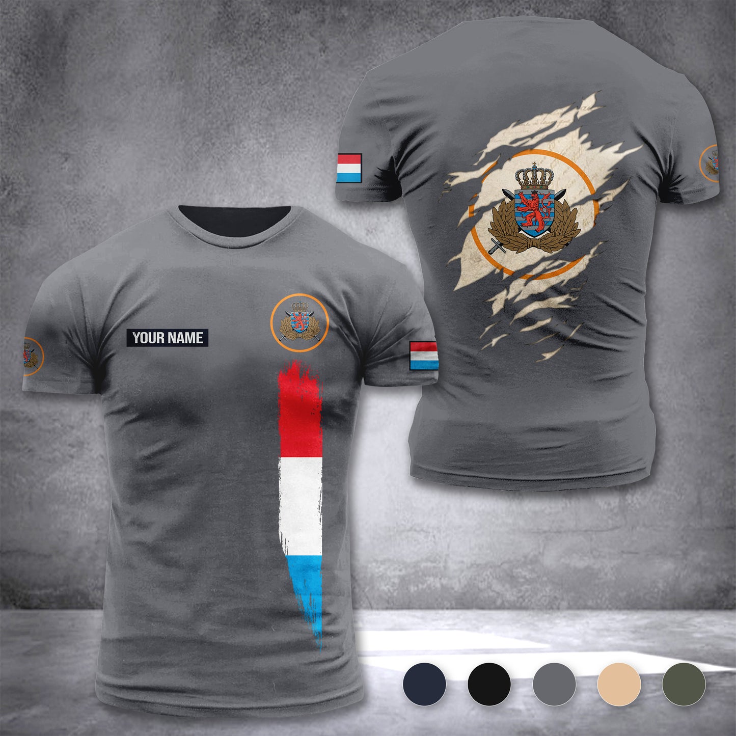 Luxembourg Army customize T-shirt 3d 148