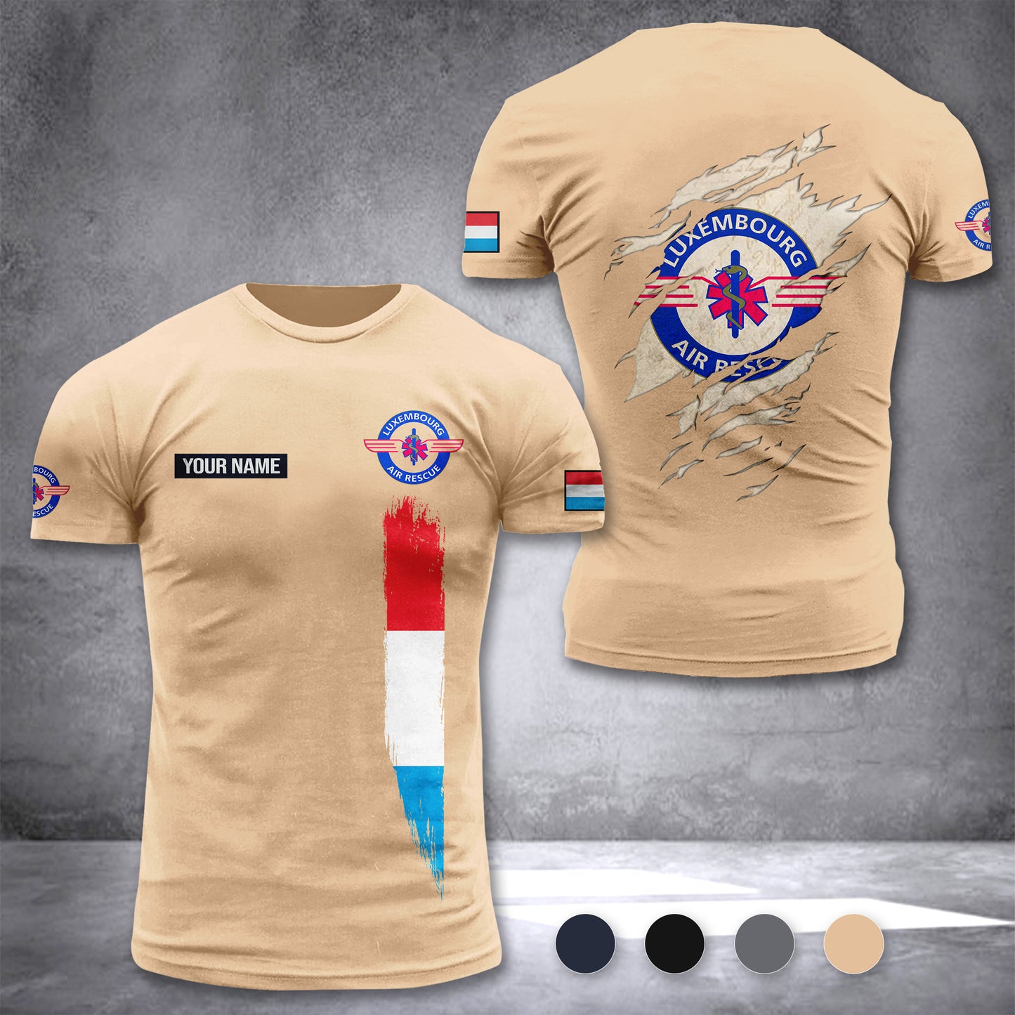 Luxembourg Air Rescue customize T-shirt back