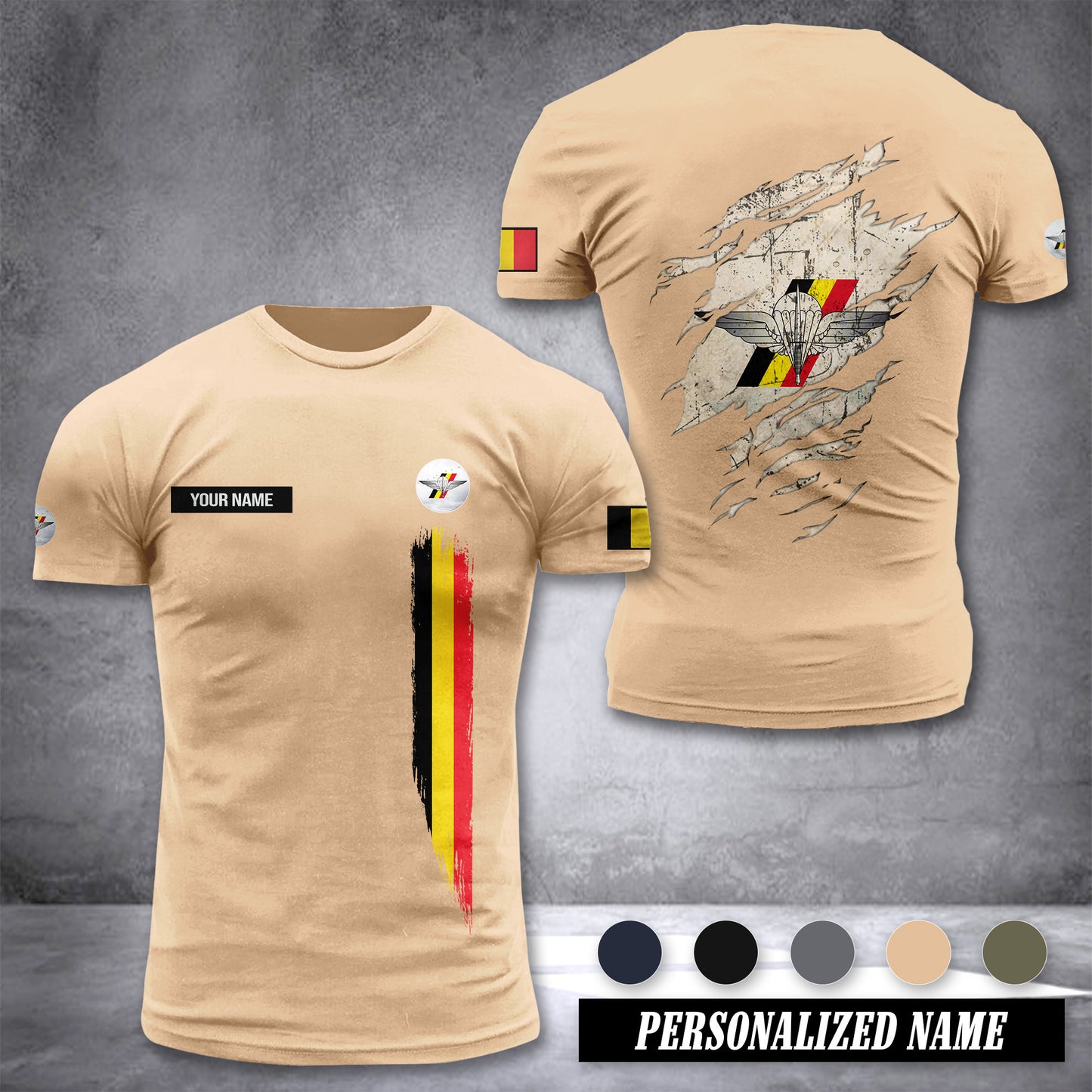 Special Operations Regiment Belgium customize T-shirt back