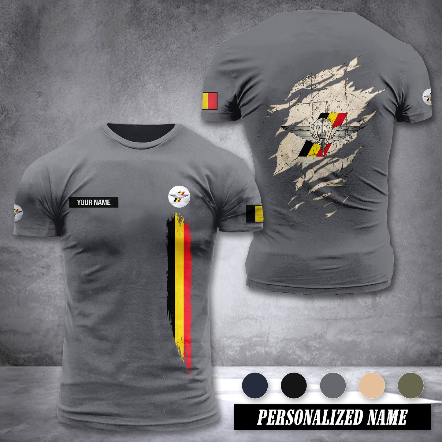 Special Operations Regiment Belgium customize T-shirt back