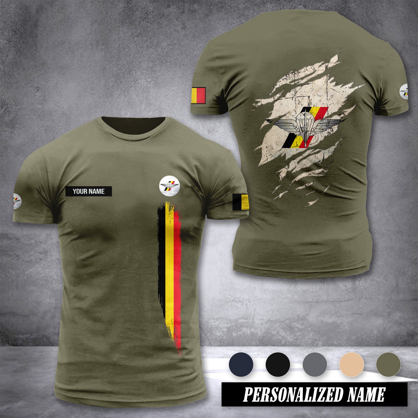Special Operations Regiment Belgium customize T-shirt back
