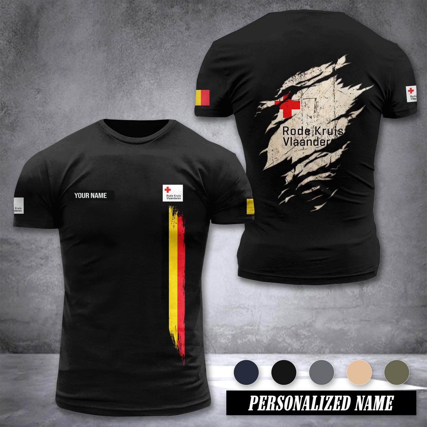 Rode Kruis Vlaanderen Belgium customize T-shirt back