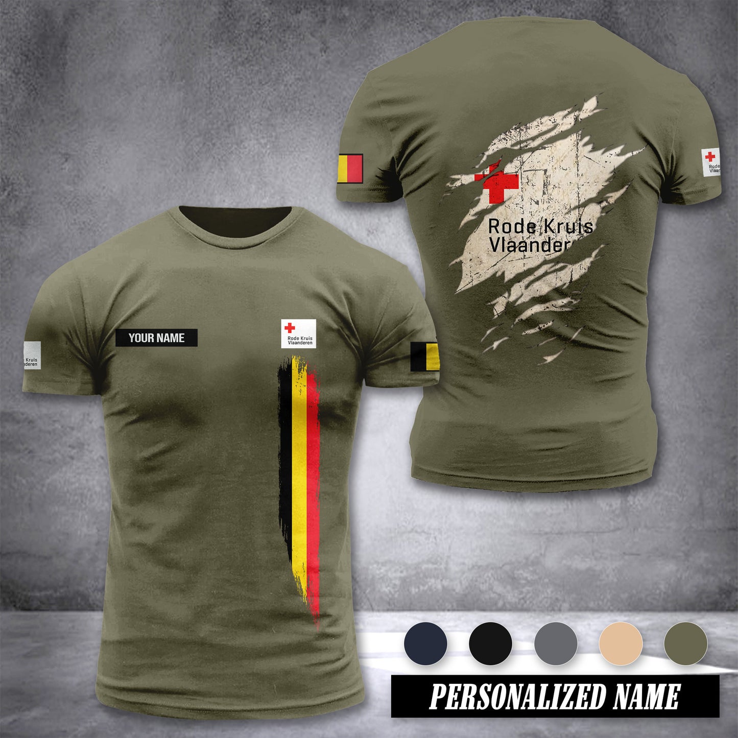 Rode Kruis Vlaanderen Belgium customize T-shirt back