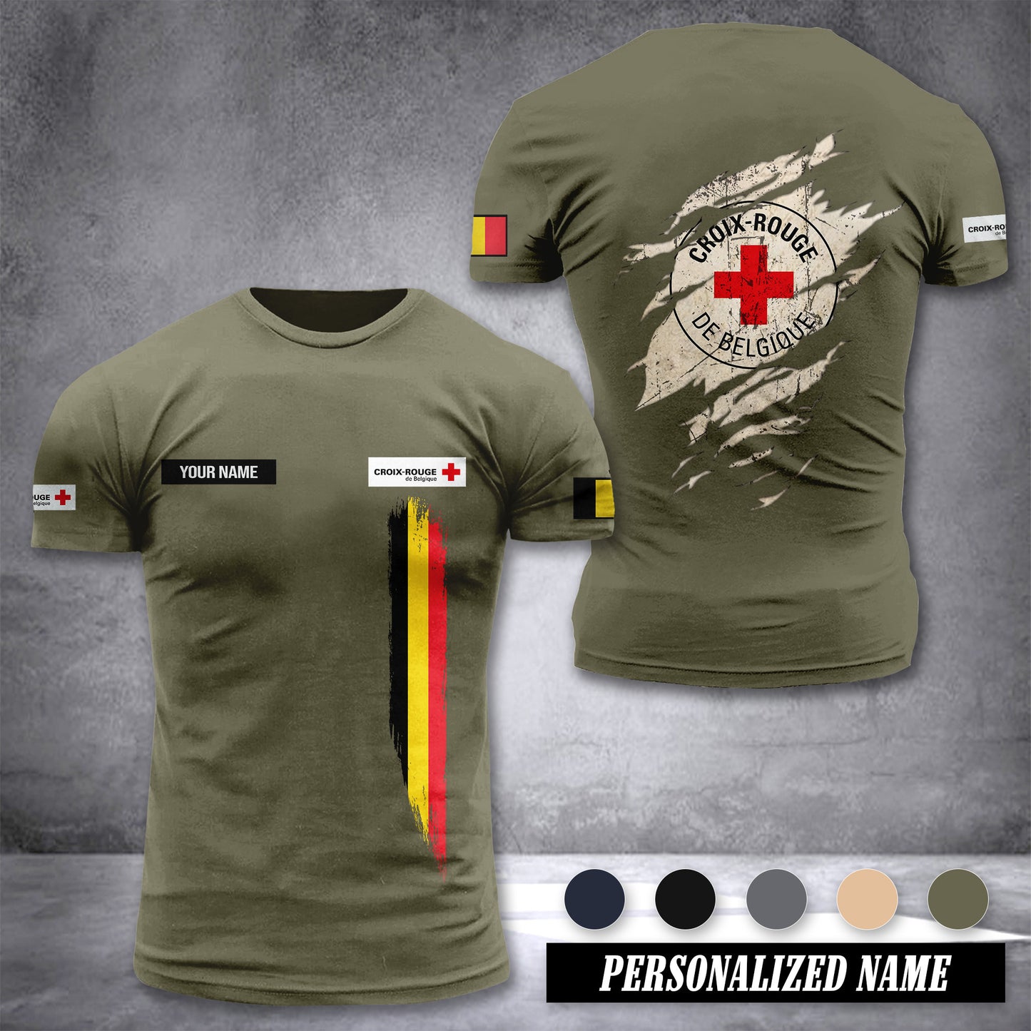 Croix-Rouge de Belgique Belgium customize T-shirt back