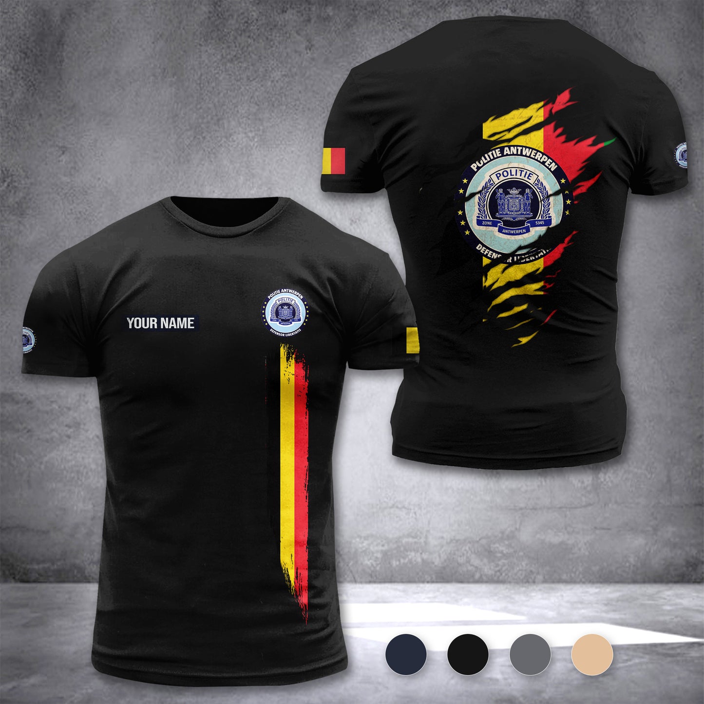 Politie Antwerpen Belgium customize T-shirt back