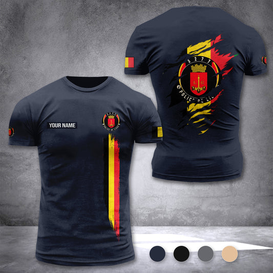 Police de Liège Belgium customize T-shirt back