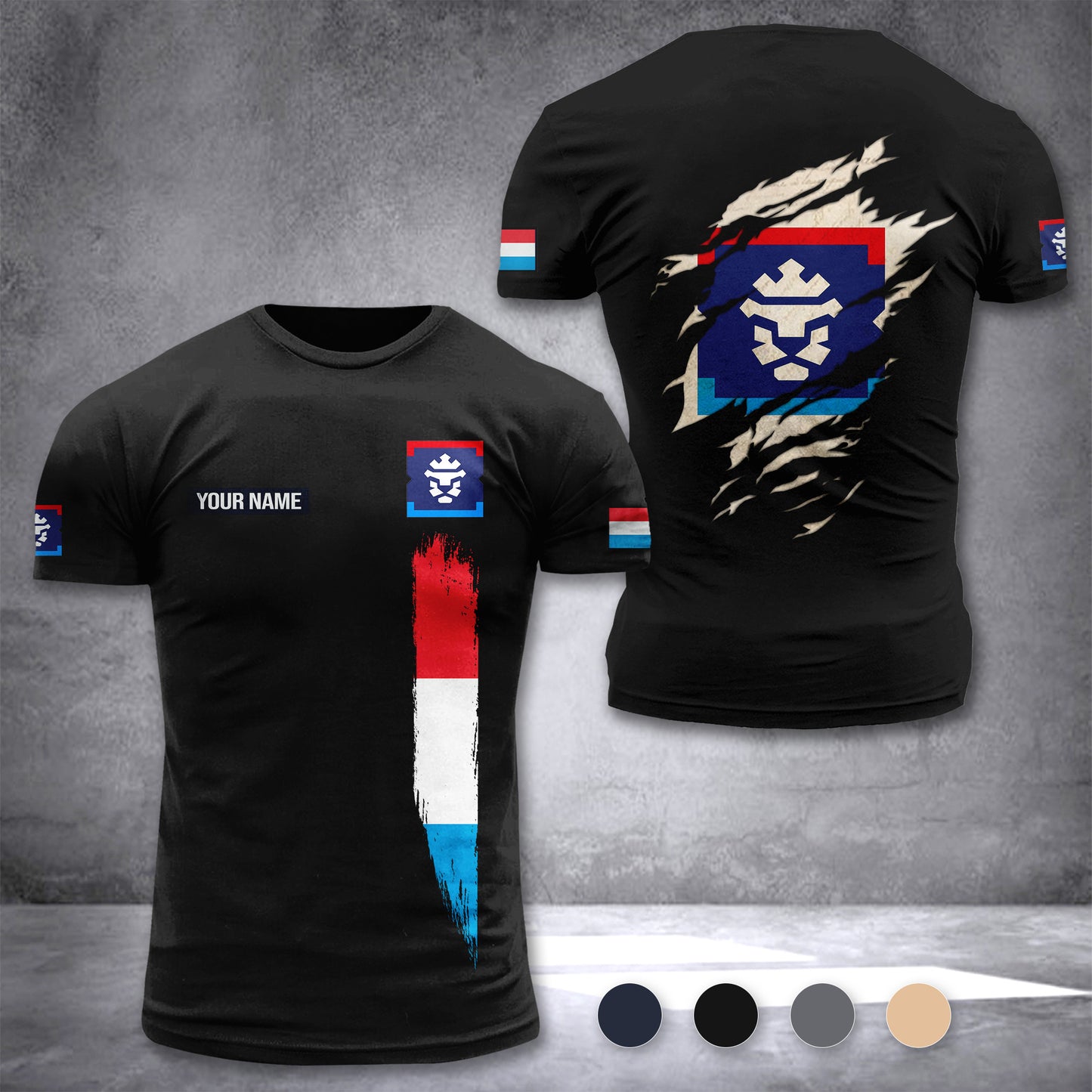 Luxembourg Firefighter customize T-shirt back