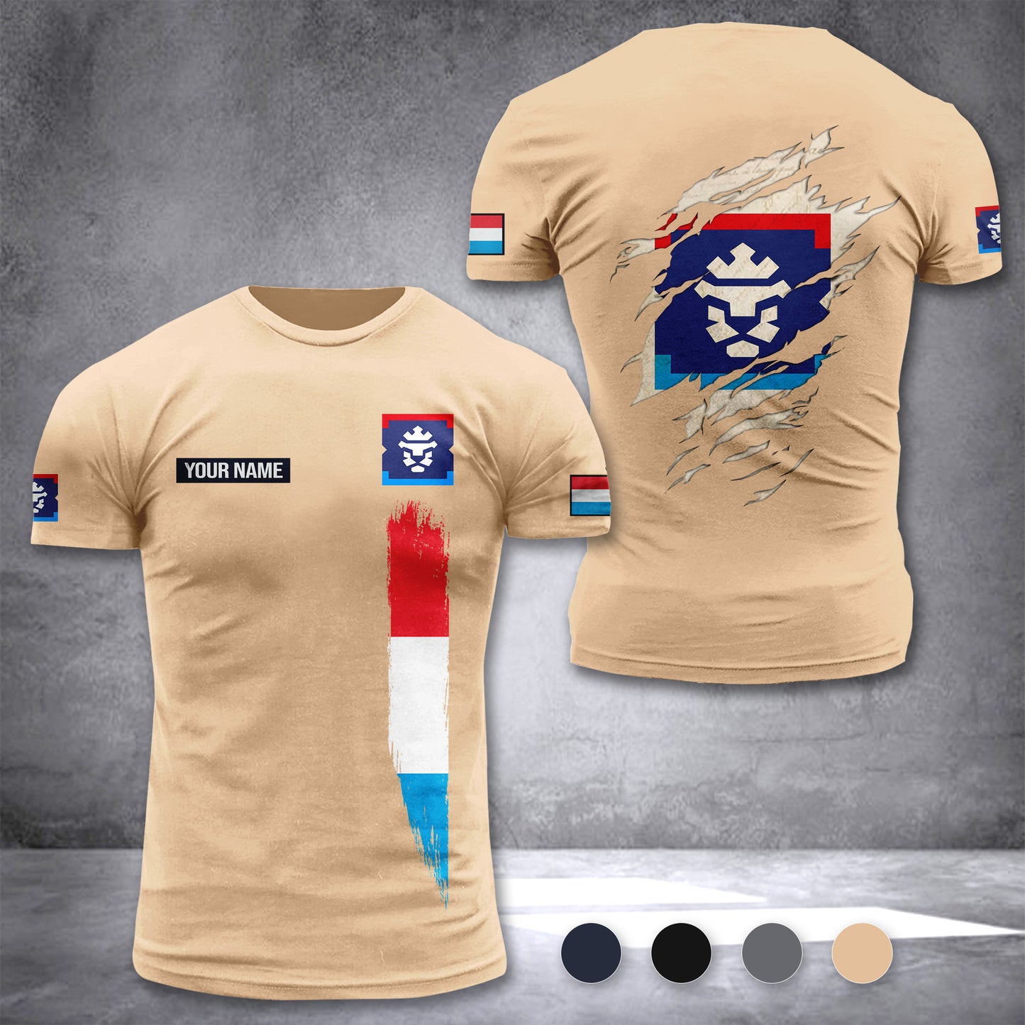Luxembourg Firefighter customize T-shirt back