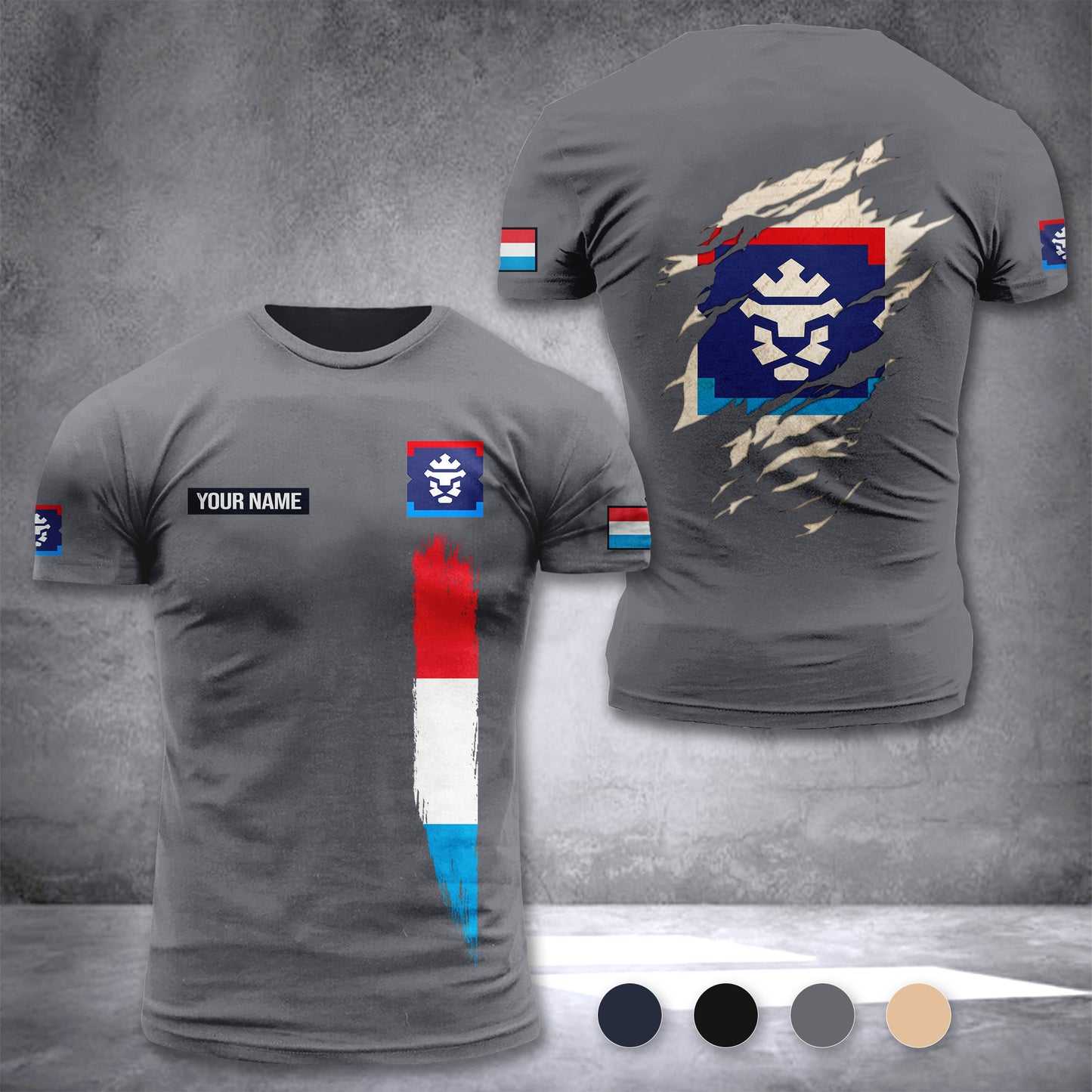 Luxembourg Firefighter customize T-shirt back