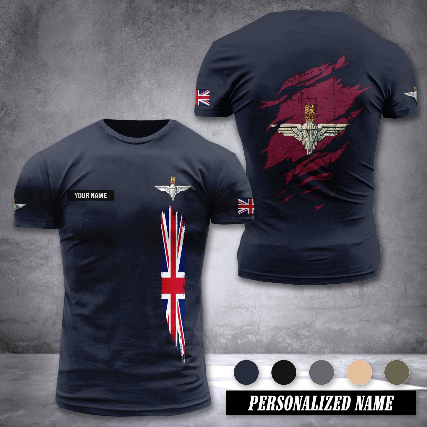 The Parachute Regiment UK customize T-shirt back