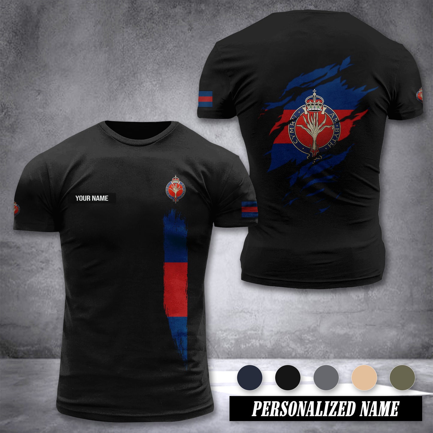 Welsh Guards customize T-shirt back