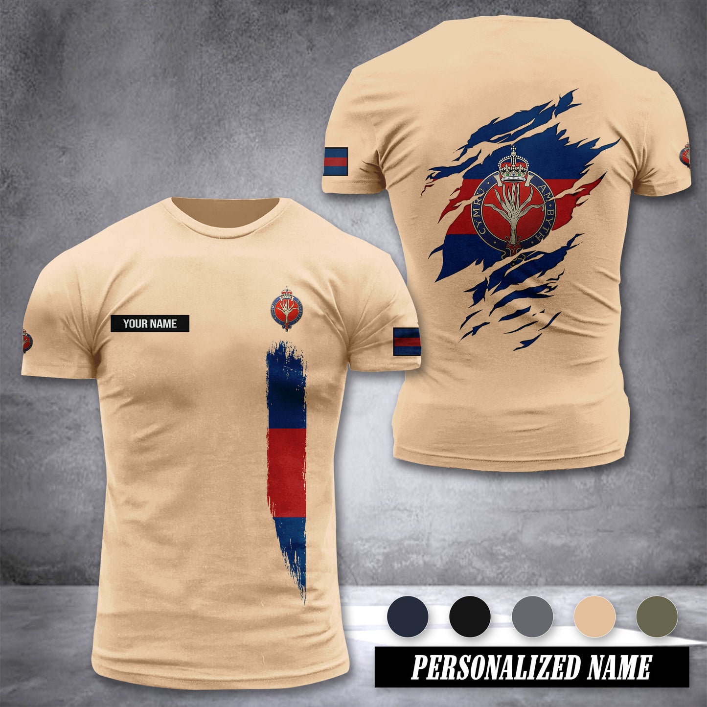 Welsh Guards customize T-shirt back
