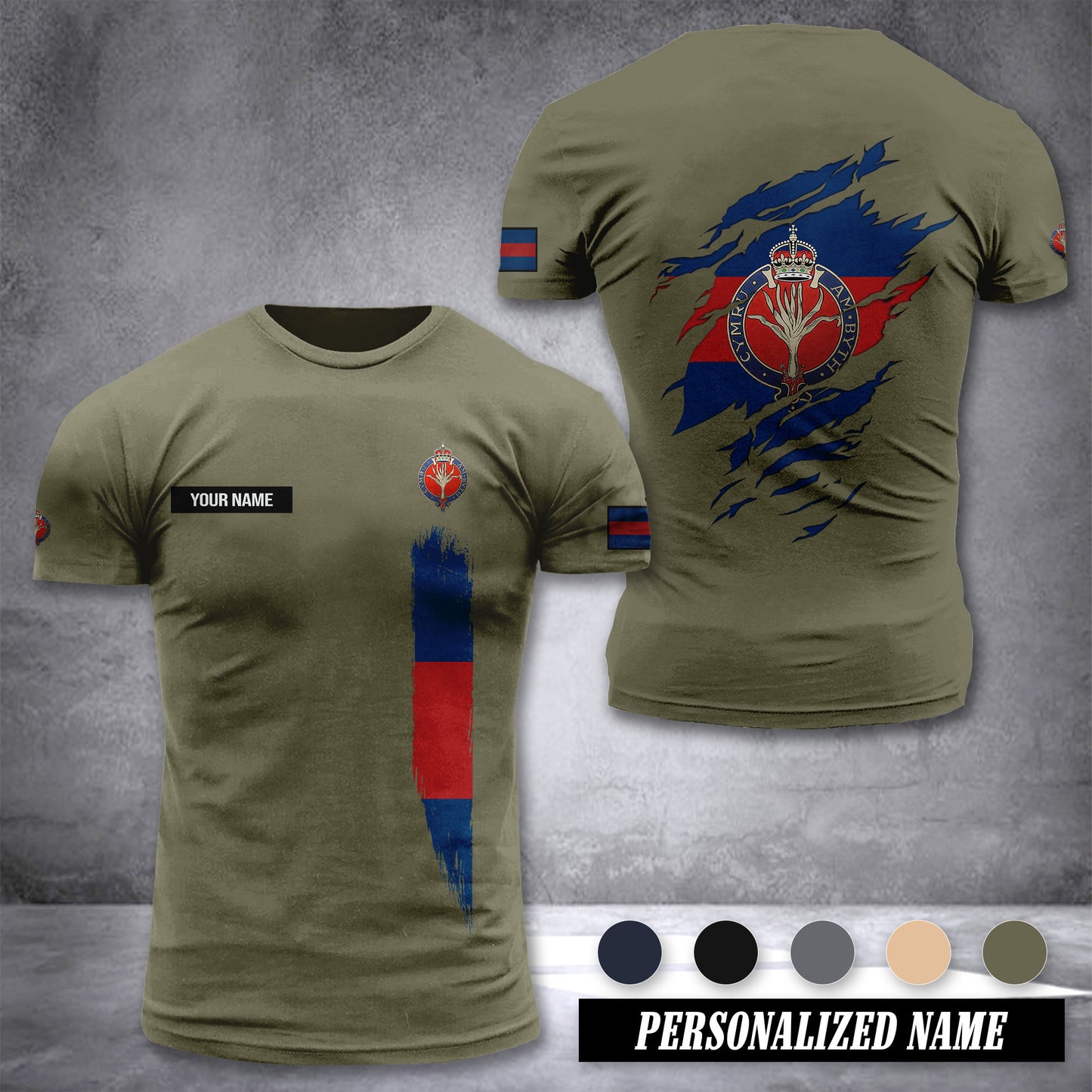 Welsh Guards customize T-shirt back