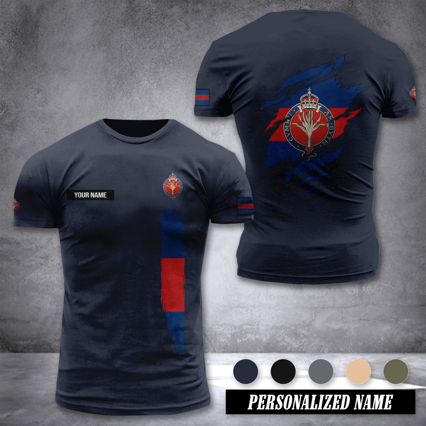 Welsh Guards customize T-shirt back