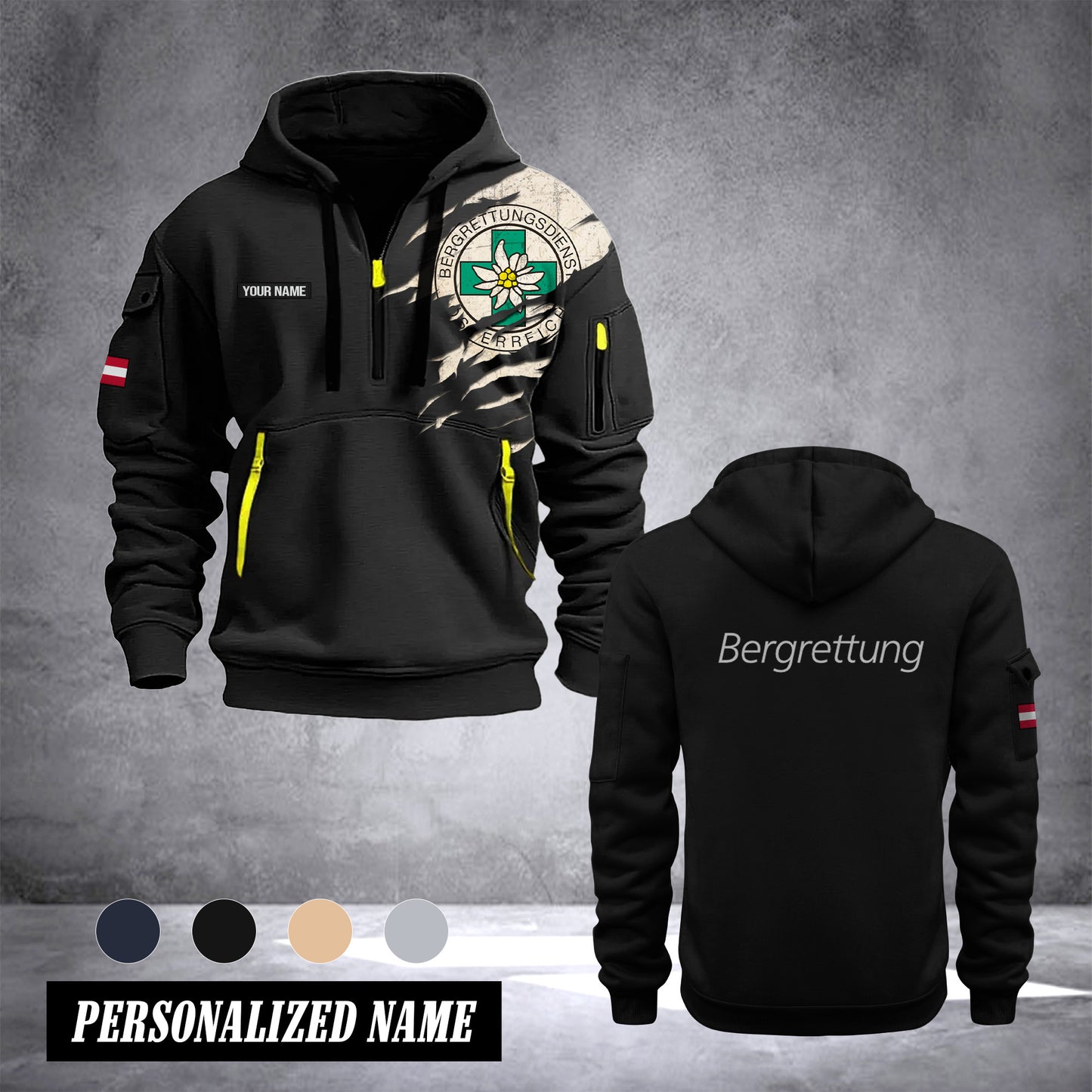 Bergrettung Austria customize Hoodie Half Zipper NLG