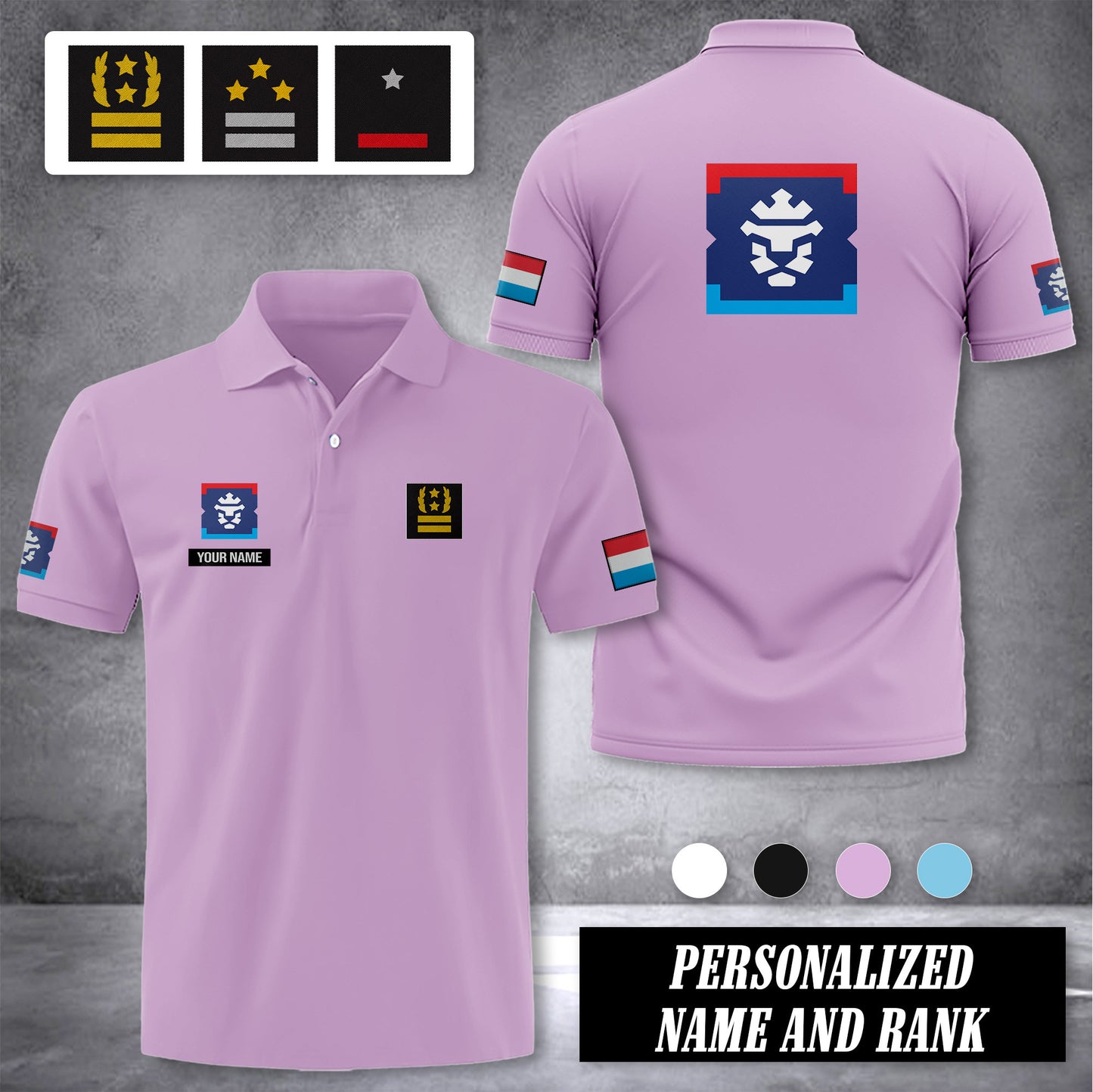 Luxembourg Firefighter customize ranking polo zak