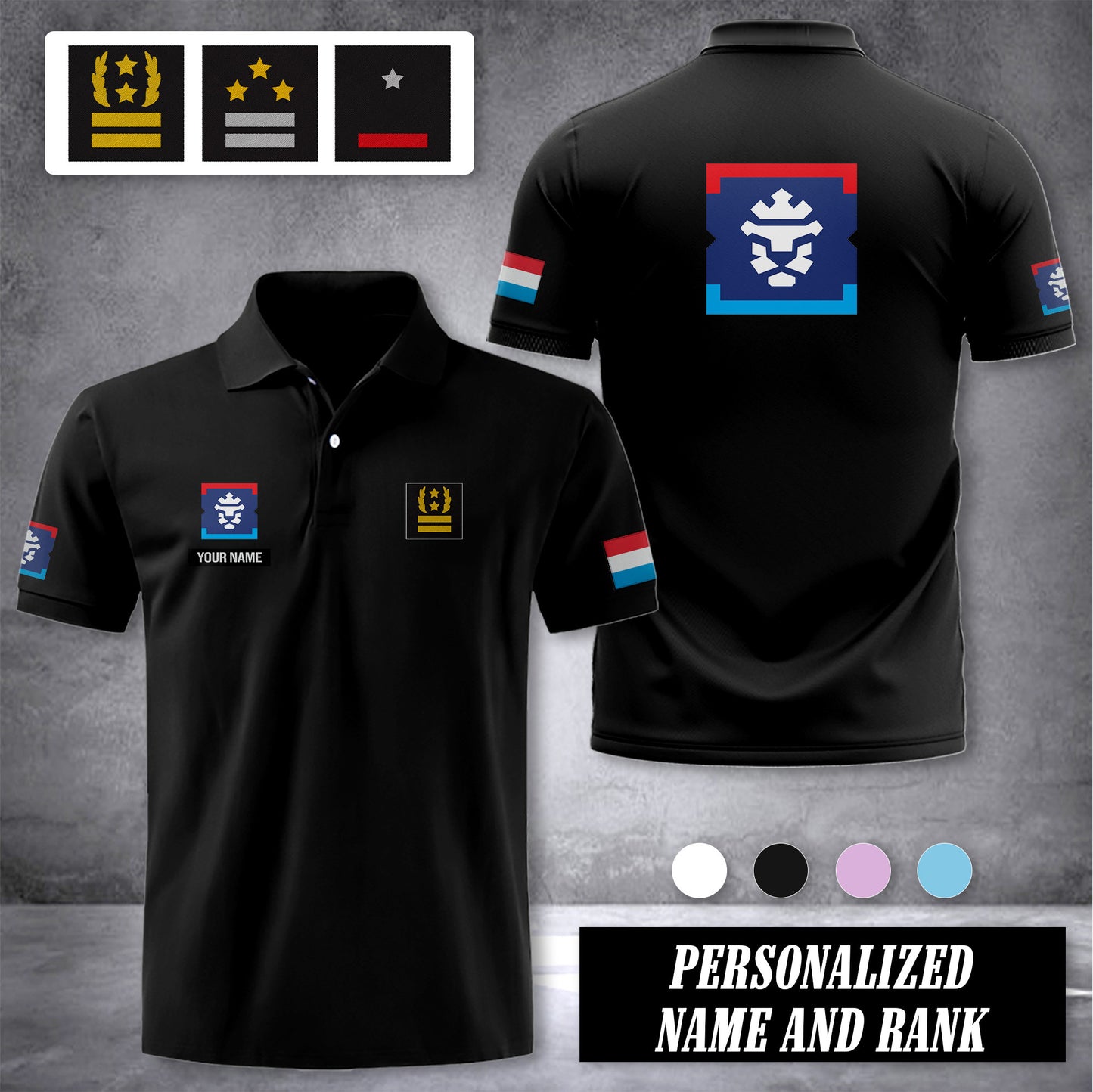 Luxembourg Firefighter customize ranking polo zak