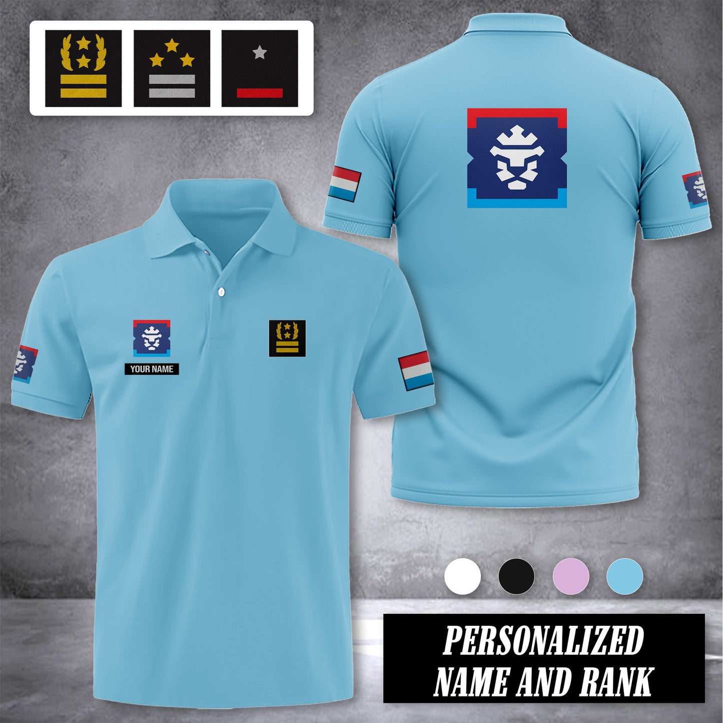 Luxembourg Firefighter customize ranking polo zak