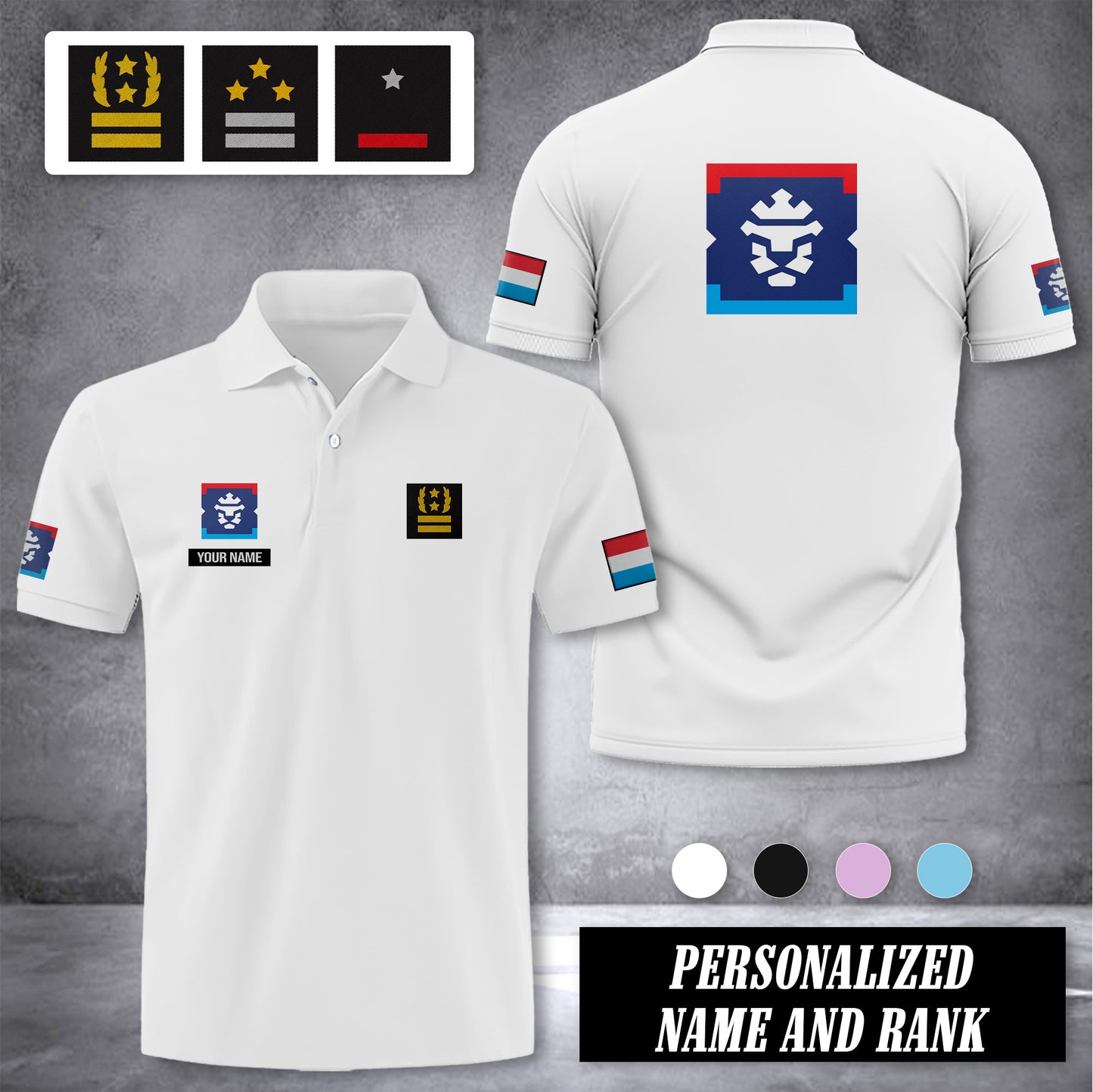 Luxembourg Firefighter customize ranking polo zak