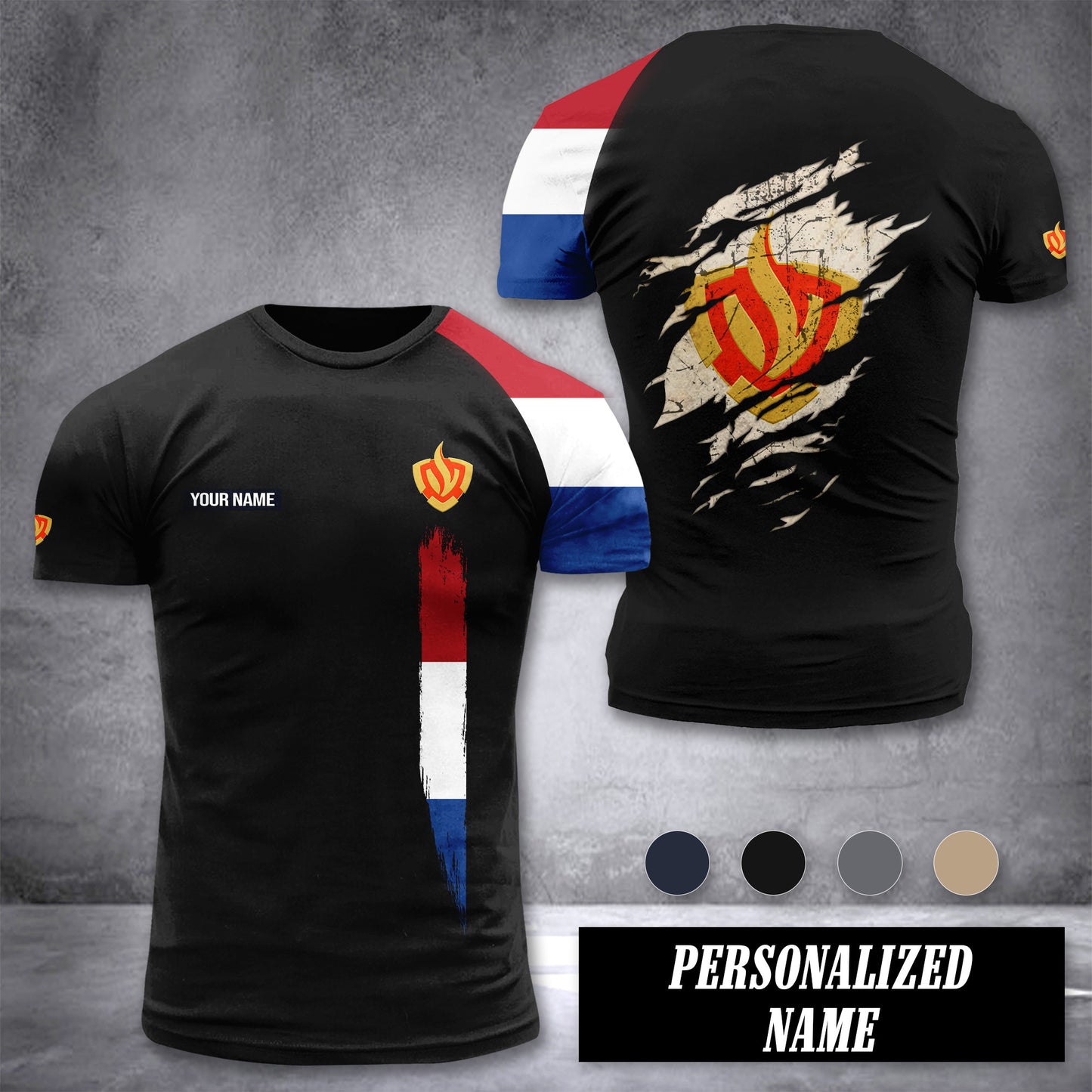 Firefighter Netherlands customize T-shirt 3d 442