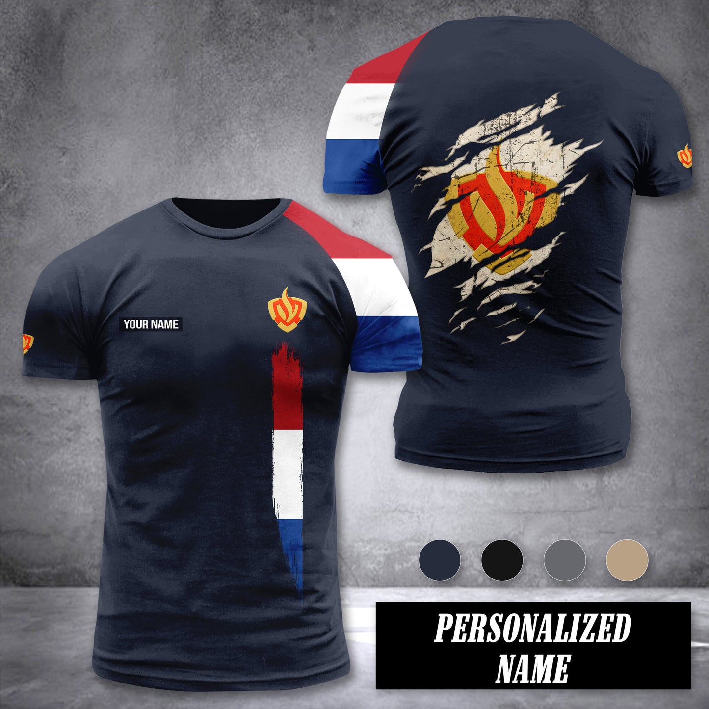 Firefighter Netherlands customize T-shirt 3d 442