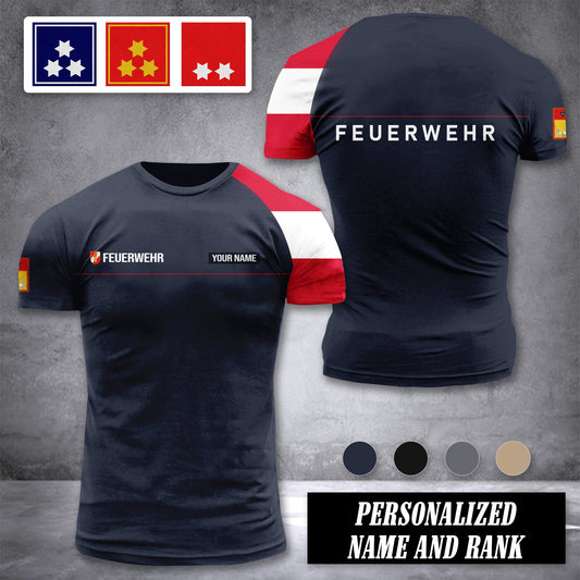 Firefighter Austria customize ranking T-shirt 442