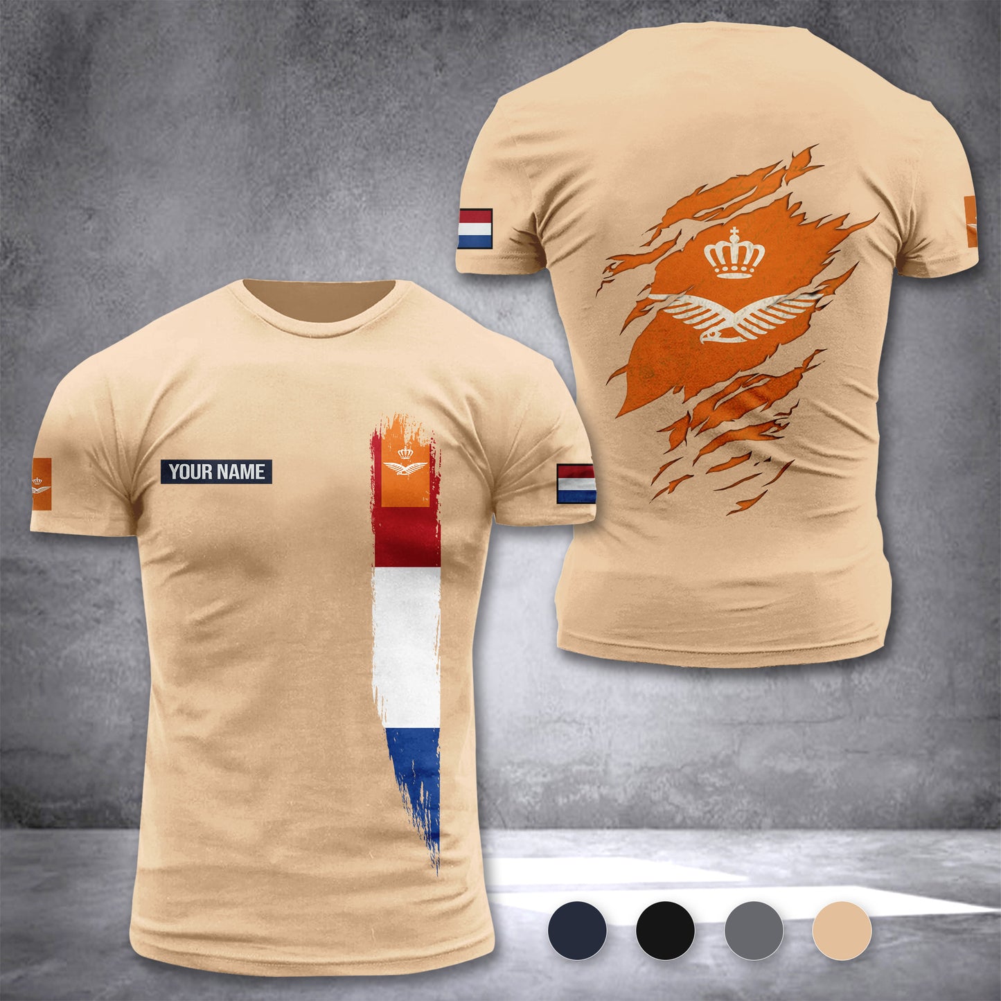 Koninklijke Luchtmacht Netherlands customize T-shirt zak