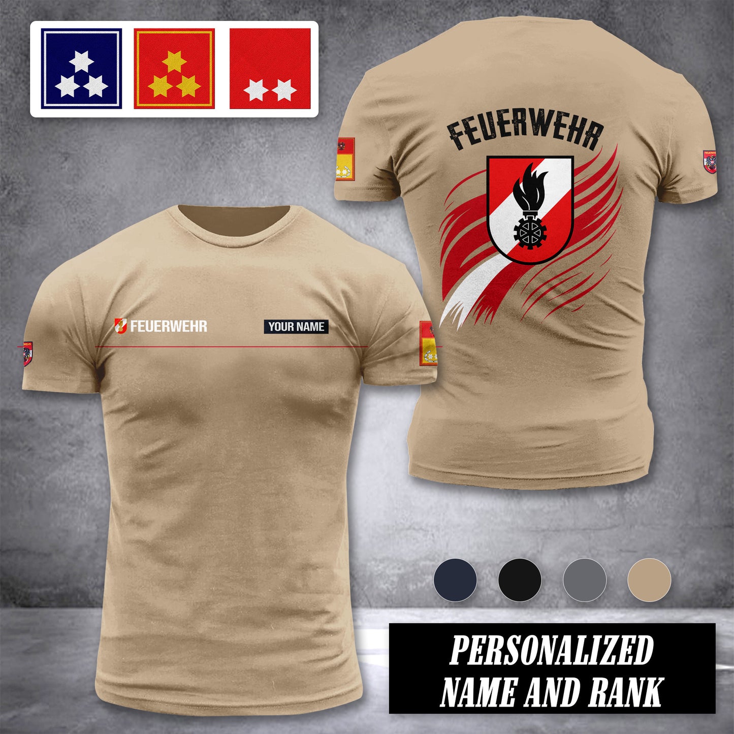 Firefighter Austria customize ranking T-shirt 246