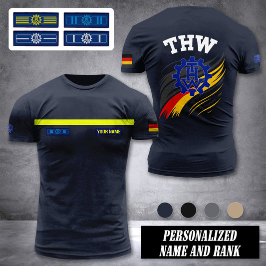 THW Germany customize rank t shirt 3d 246
