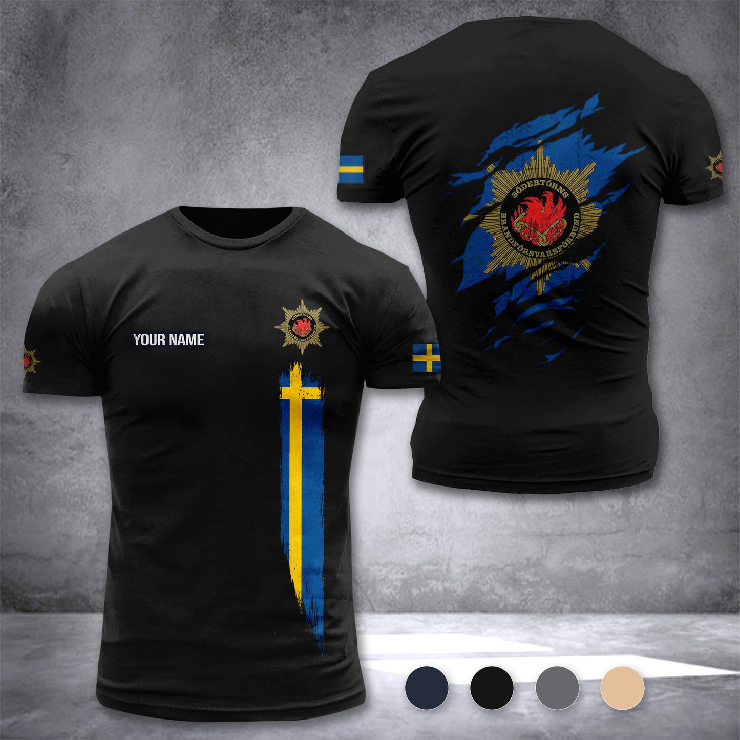 Södertörns brandförsvarsförbund Sweden customize T-shirt 355