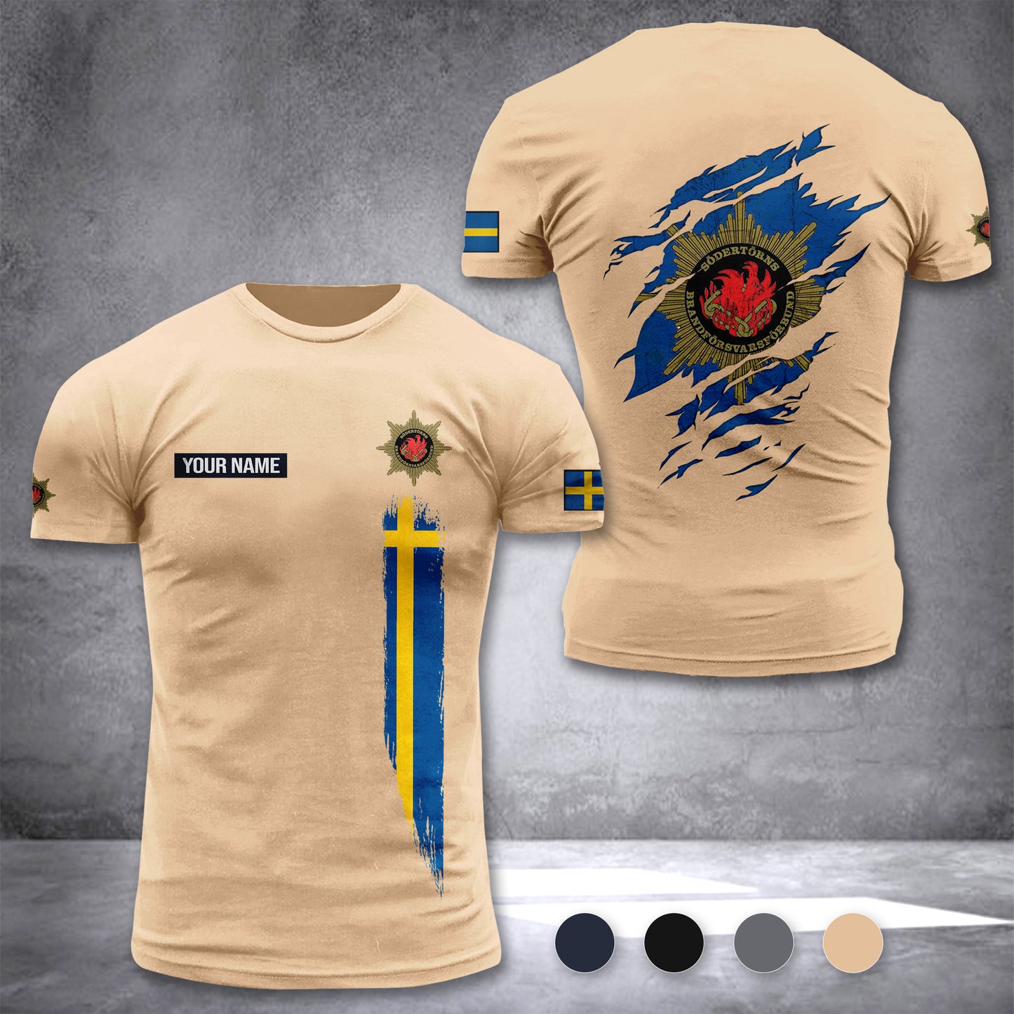 Södertörns brandförsvarsförbund Sweden customize T-shirt 355