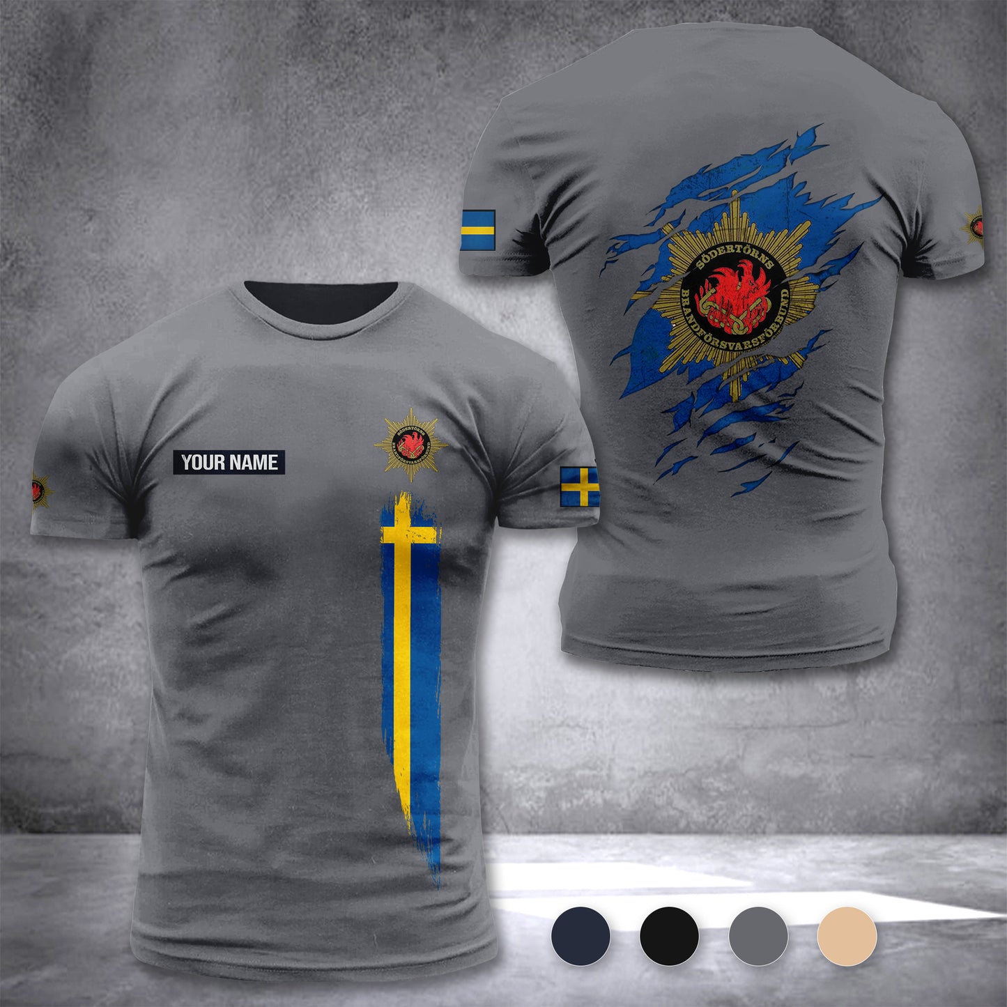 Södertörns brandförsvarsförbund Sweden customize T-shirt 355