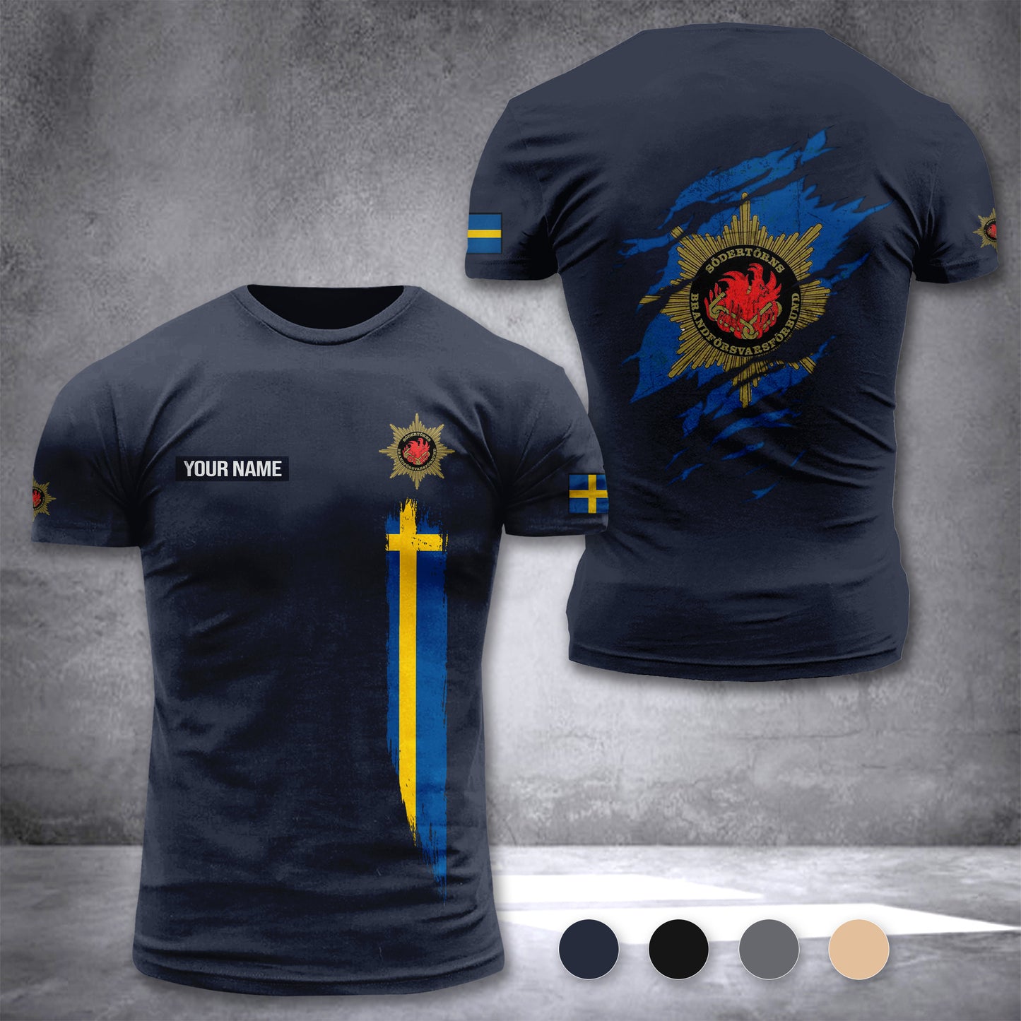 Södertörns brandförsvarsförbund Sweden customize T-shirt 355