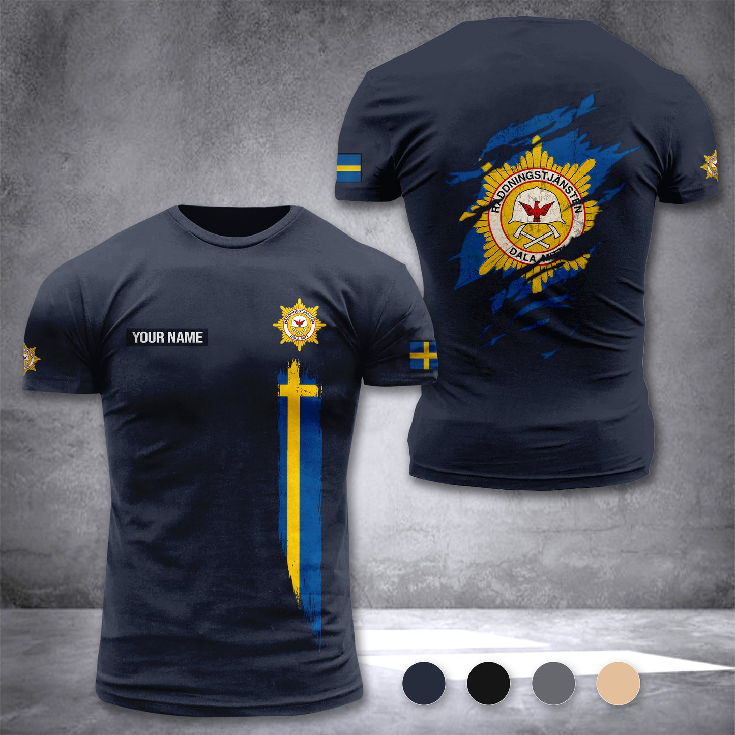 Räddningstjänsten Dala Mitt Sweden customize T-shirt 355