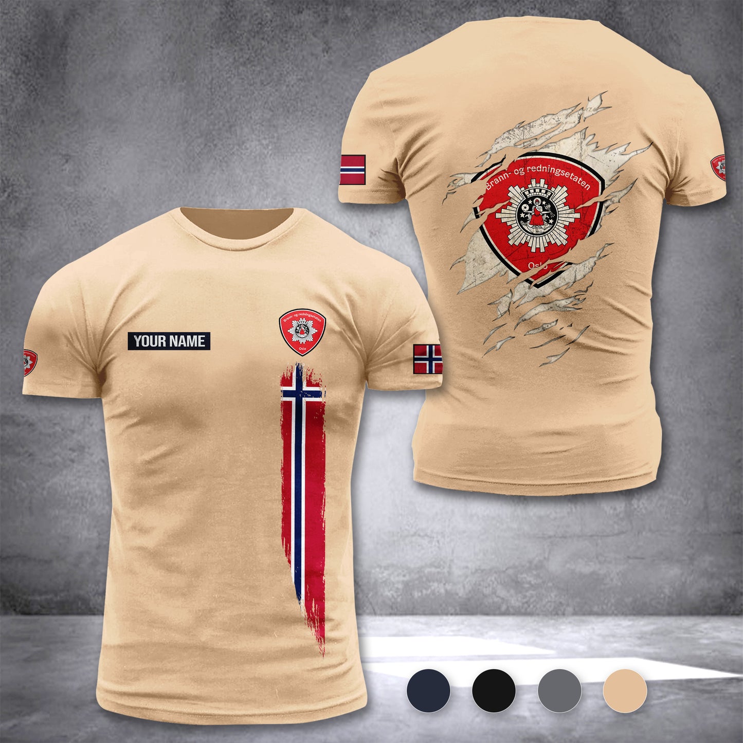 Oslo brann Norway customize T-shirt 355