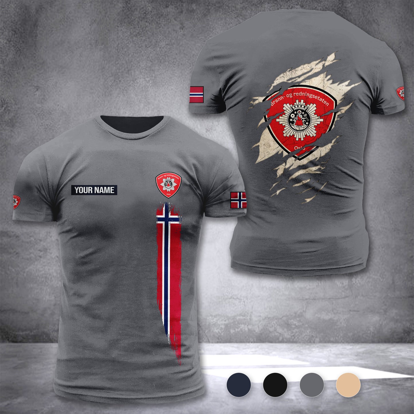 Oslo brann Norway customize T-shirt 355